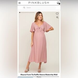 Pinkblush Pink Maternity Midi Dress Mauve Large